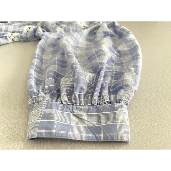 Free People Sz L Time Out Tunic Top Cotton Peasant Boho Feminine Lace Prairie - Picture 11 of 15